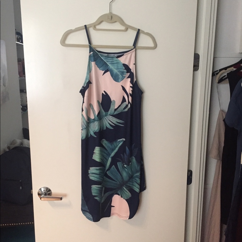 MissLook Banana Leaf Print Dress, size Small